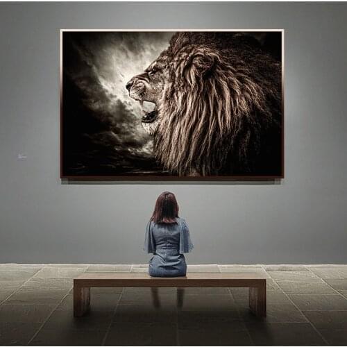 The King of Animals Canvas Painting Lion Power Posters Prints Wall Art Picture for Living Room Home Decoration Free Shipping