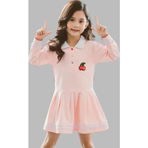 Dress For Girls Striped Kids Dresses For Girls Turn Down Collar Party Dress For Children Autumn Casual Clothes For Girls School