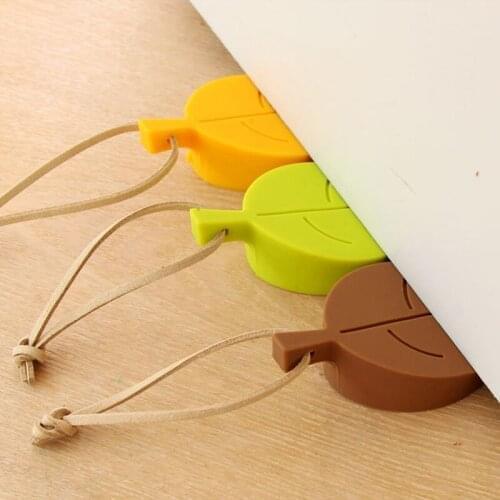 Silicone Leaves Door Wind Stop Stoppers Door Block Children Anti-Folder Hand Security Hanging Door Stop Dropshipping 4 Colors