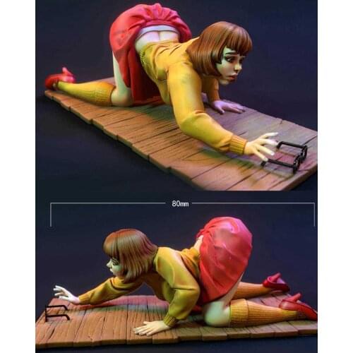 Resin Model Kits Girl Looking for Glasses Figure Unpainted No Color RW-308