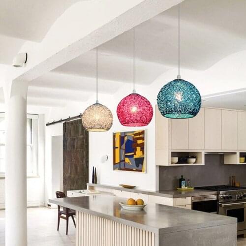 Modern Decor LED Pendant Lights Colorful Ball Lamp Nordic Dining Room Bedroom Kitchen Hanging Indoor Light Fixture E27 Bulb