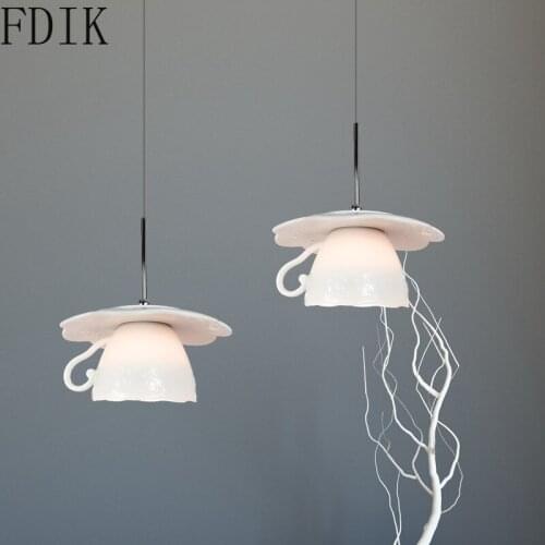 Modern Ceramics Pendant Lights for Home Decor Bedroom Dining Room Kitchen Hanging Lamp Nordic Vintage Led Hanglamp Light Fixture