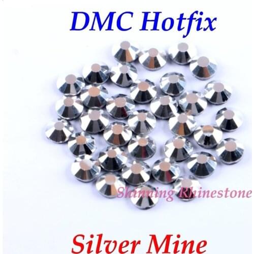 DMC Silver Mine SS6 SS10 SS16 SS20 SS30 Mixed Size Glass Crystals Hotfix Rhinestone Iron-on Rhinestones DIY Garment With Glue