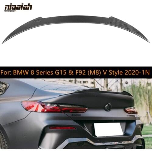 Dry Carbon Fiber Car Rear Wing Spoiler for BMW 8 Series G15 & F92 (M8) 2-Door Coupe V Style 2020-1N