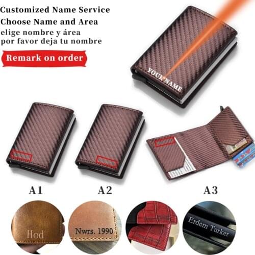 Smart Steel Minimalist Business wallet Carbon Fiber Credit Card Holder Wallets Men Bank Cardholder Case Creditcard Pocket