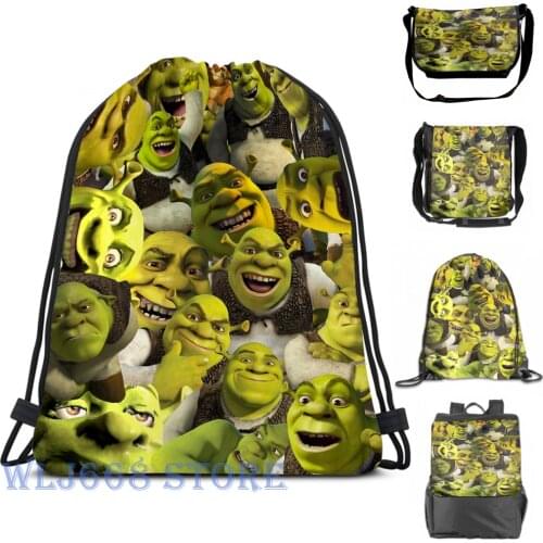 Funny graphic print shoulder Bags women Shrek Collage (2) Single shoulder backpack travel for men Gym Bag