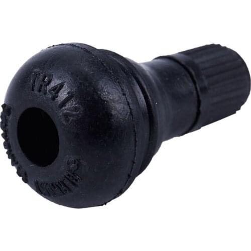 Snap-In Short Black Rubber Valve Stem (TR412) 8-Pack for Tubeless 11.5mm Rim Holes on Standard Vehicle Tires,black