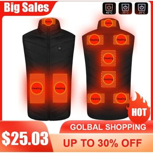 9 Areas Heated Vest Jacket Men Winter USB Electrically Sleeveless Thermal Warm Waistcoat for Motor Riding Hunting Hiking 발열조끼