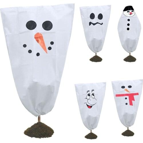 Winter Protective Cover For Plant Frost Protection Cover White Funny Santa Claus Style Christmas Tree UV Resistant Protector