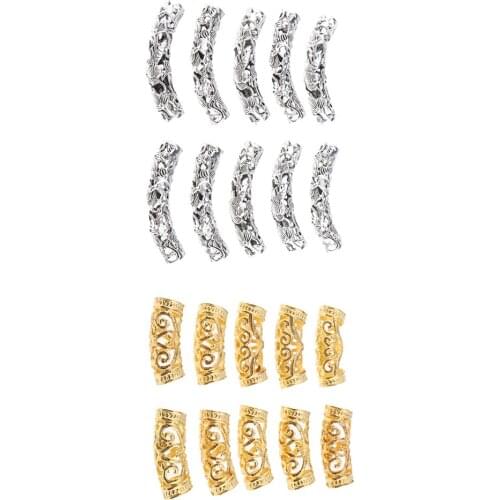 10 Pieces Hair Tubes Dreadlocks Beads Hair Braiding Jewelry Hair Decoration Accessories