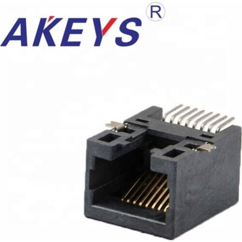 10PCS 5222-8P8C BLACK 90 degree RJ45 wifi adapter Single Port RJ45 connector