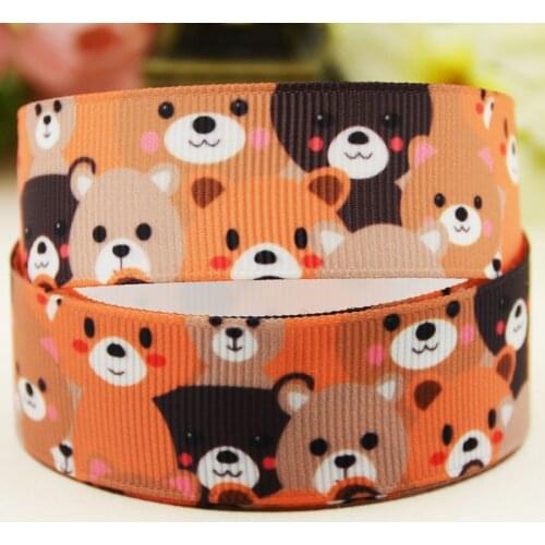 22mm 25mm 38mm 75mm Animal Cartoon pattern printed Grosgrain Ribbon party decoration 10 Yards X-04086