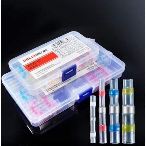 50/100 PCS Solder Seal Wire Connectors - Heat Shrink Solder Butt Connectors - Solder Connector Kit - Automotive Marine Insulated