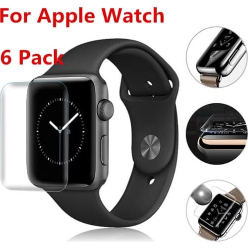 6 Pack)High Quality Clear Screen Protector PET Soft film Shield for Apple Watch Series 4 44mm 40mm Wristband Anti-scratch Film