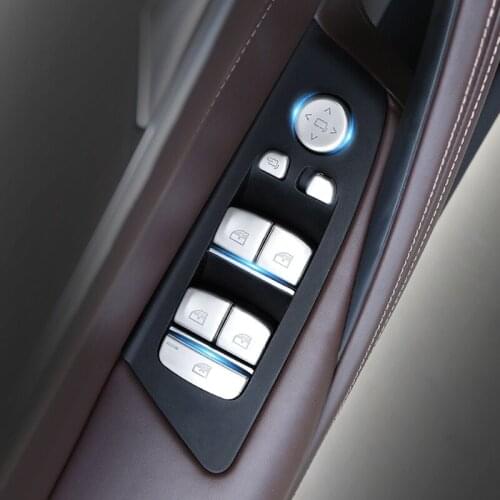 ABS Chrome Car Door Window Switch Lifter Buttons Cover Sticker Trim For BMW 5 Series 2018 528 530 G38 G30 11PCS/13PCS