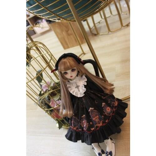 BJD Doll clothes suitable for 1-3 1-4 1-6 size fashionable dress purple lavender dress with headdress doll accessories