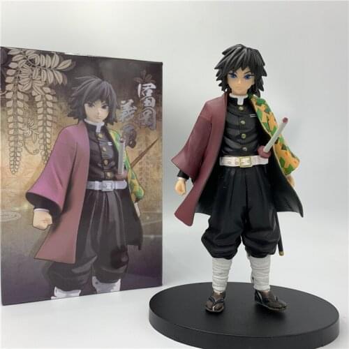 Demon Slayer Tomioka Giyuu Cute Standing Classic Color PVC Action Figure Kimetsu no Yaiba Tanjirou Nezuko Toy 16cm