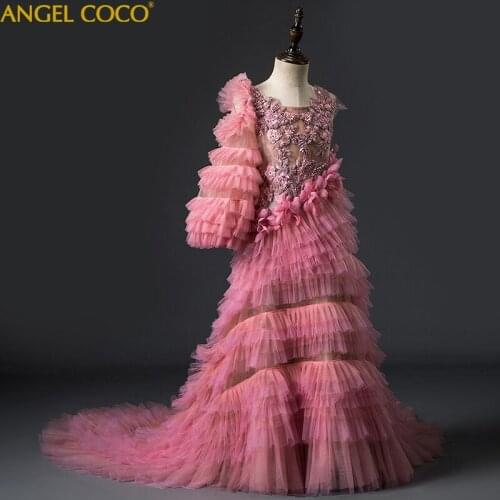 Royal Court Princess Girls Dresses Show Childrens Evening Dress Gorgeous Birthday Party Prom Costumes Pageant Dresses For Girl