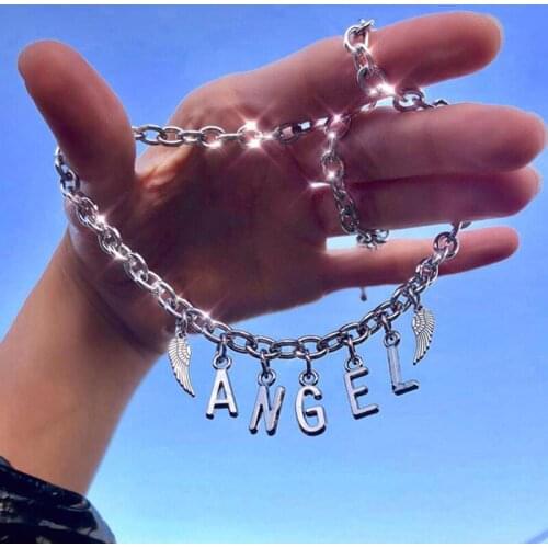 DODOAI Personalized Custom Necklaces Jewelry Stainless Steel Name Necklaces Personality Letters Pendant with Name for Girl Gift