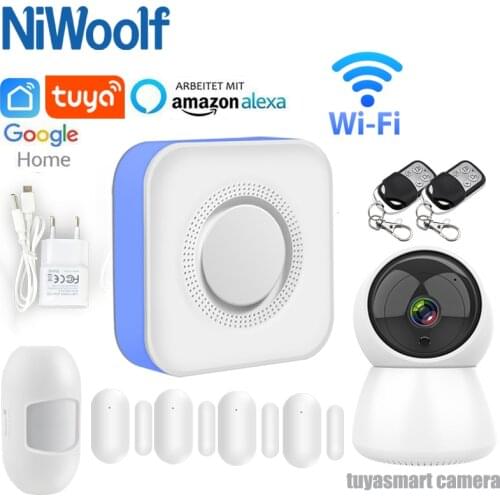 2021 NEW Tuya Wifi Home Burglar Security Alarm System Compatible With Alexa Google Tuyasmart Smart Life APP IOS Android
