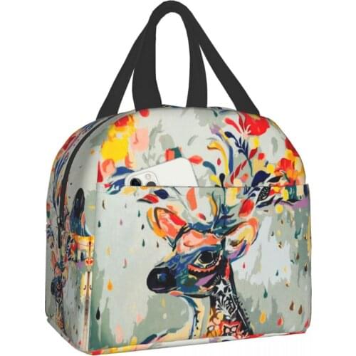 Alpaca Functional Pattern Cooler Lunch Box Alpaca Portable Lunch Bag Thermal Food Picnic Lunch Bags For Women Kids