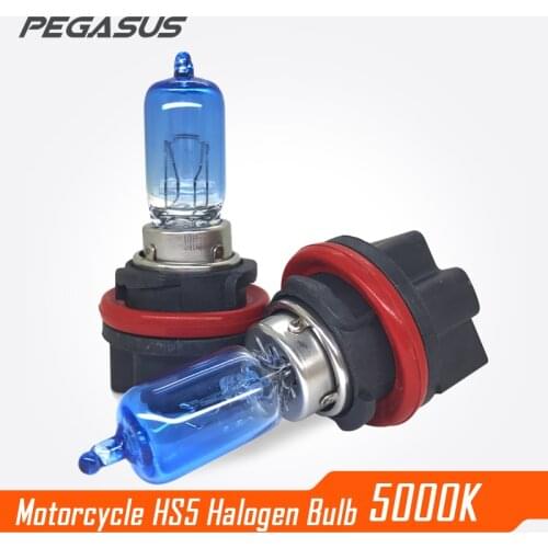 PEGASUS Motorcycle HS5 Halogen Light Bulb 12V Blue Painting White Emitting Stainless Steel Material 5000K Headlamp Bulb