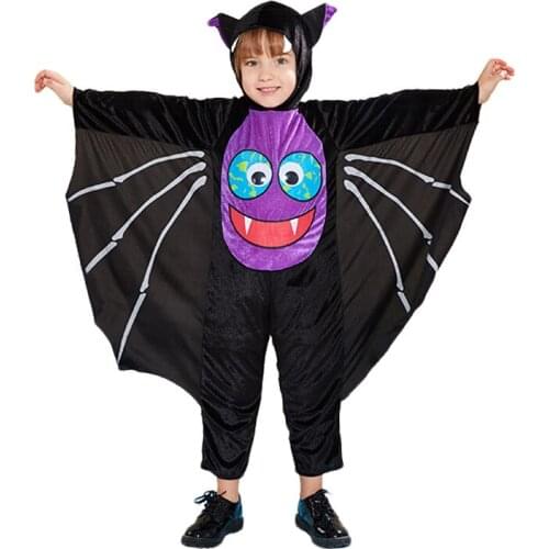 Halloween Costume for Boy Kids Bat Costume Black Toddler Vampire Bat Girl Animal Cosplay for Birthday Party Anime Stage Coverall