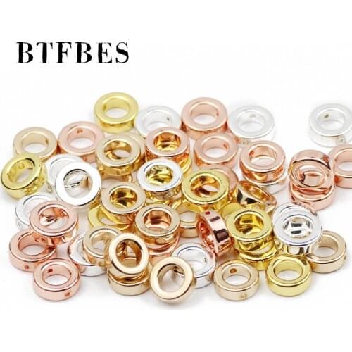 BTFBES Round Circle Gold Silvers 12mm Natural Hematite Stone Charm Spacers Loose Beads DIY Jewelry bracelet Making Wholesale