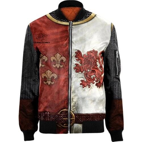 All Over Printed Knights Templar 3D Mens bomber jackets Hoodie Men Women New Fashion Zipper Hooded Long Sleeve Pullover Style
