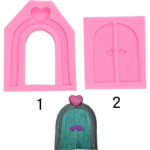 Love Window Shape Cake Decoration Mould Turn Sugar Chocolate Cabin Silicone Mold 17-364