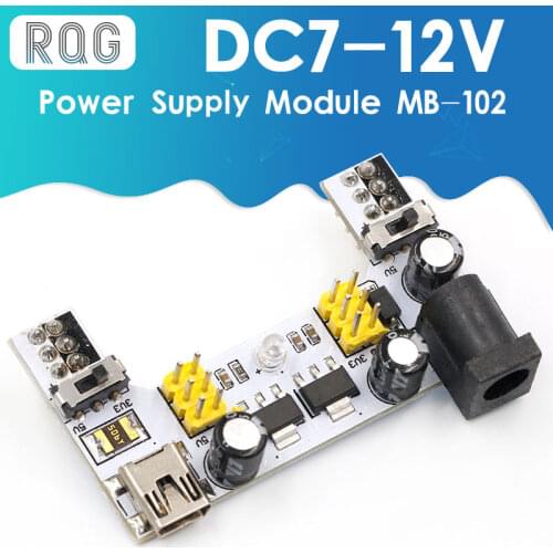 MB102 Mini USB Interface Breadboard Power Supply Module MB-102 Module For Arduino White DC 7-12V 2 Channel Board