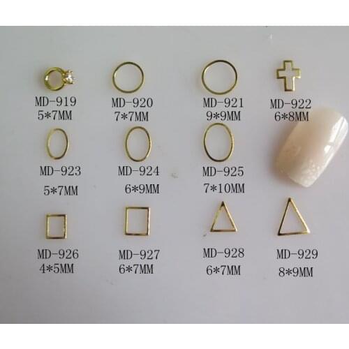 MD920-929 30pcs Fancy Triangle Metal Deco Metal Charms Metal Deco Charms Nail Art New Metal Stickers
