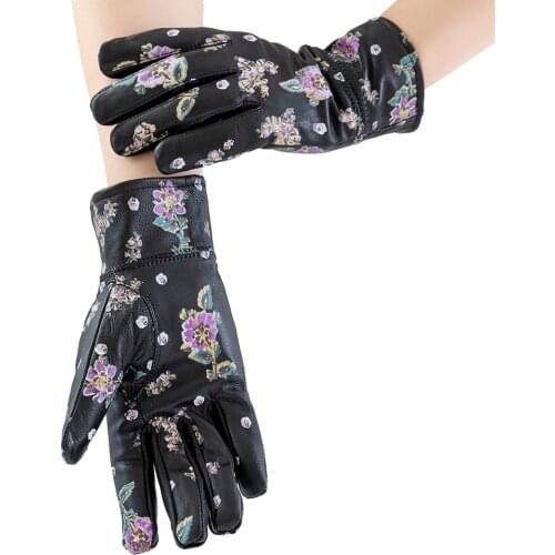 Fashion real sheepskin leather womens leather gloves,Comfortable warm womens winter gloves Cold protection gloves for women