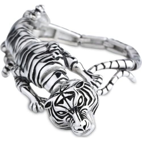 Fashion popular titanium steel rough bracelet original domineering tiger animal titanium steel bracelet