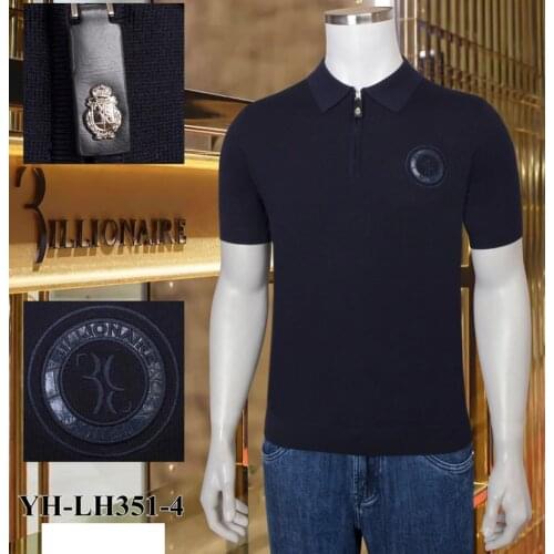 Billionaire polo shirt silk men 2021 New fashion casual summer short sleeve zipper high quality Breathable big size M-5XL
