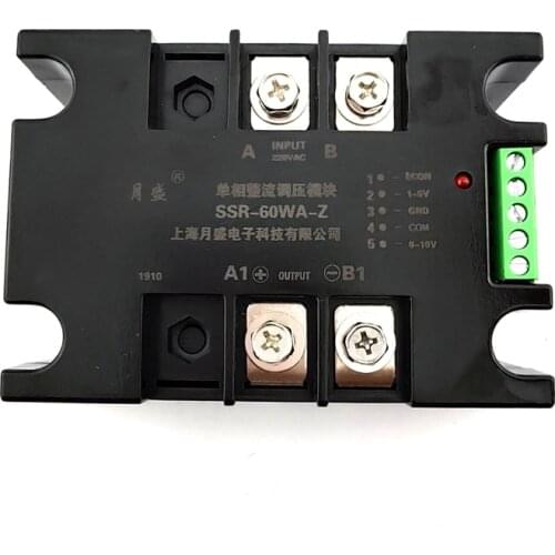 Single phase rectifier voltage regulator module 60A analog input: 4-20MA, 0-10V, 1-5V, 10K potentiometer