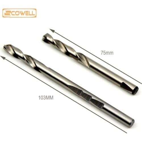 30% OFF 6.35*103mm or 6.35*72mm 10pcs Milled Shank Pilot Drill Bit for Hole Saw Arbor 10PCS/Box HSS Cencter Twist Drill Bits