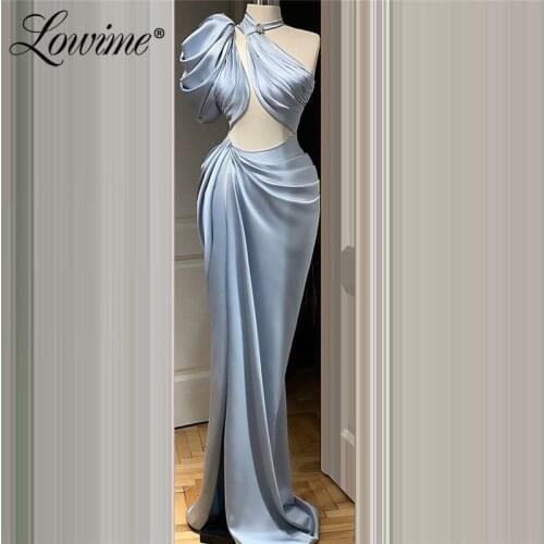 Simple Light Blue New Custom Celebrity Customize Party Dresses 2020 Kaftans Sexy Prom Dress For African Women Evening Gowns