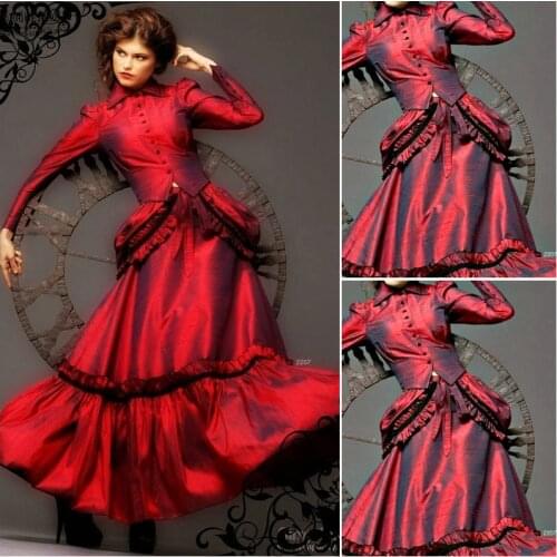 On sale customer-made Vintage Costumes Victorian Dress 1860s Civil War Southern Belle Gown Marie Antoinette dresses US4-36 C-362