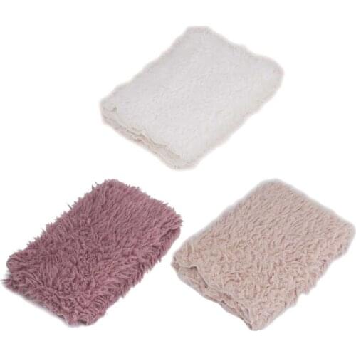 Newborn Photography Props Backdrop Baby Soft Faux Fur Blanket Infant Kids Fotografia Background Accessories