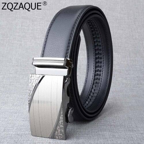 New Arrival Korean Fashion Style Cow Leather Belt With Auto Buckle For Men Available Sizes Black Coffee Red Brown Belts SY1713