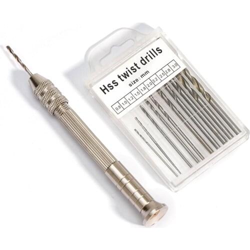 Mini Hand Drill Precision Resin Molds Tool With 10pc Twist Drill Bits For Resin Plastic Wood Keychain Pendant Jewelry Making