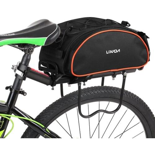 Lixada Bicycle Rear Seat Bag 13L Waterproof Cycling Bike Rack Seat Bag RearTrunk Pannier Backseat Bag Handbag Shoulder Bags