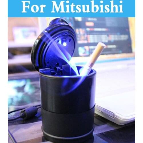 Led Car Smokeless Stand Cup Holder Cigarette Ashtray For Mitsubishi Galant I I-Miev Lancer Evolution Cargo Ralliart Minica