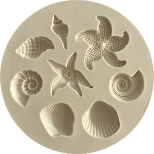 Cake Decoration Tools DIY Sea Creatures Conch Sea Star Shell Fondant Cake Candy Silicone Molds Creative DIY Chocolate Mold