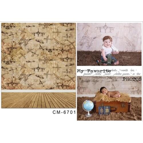 TR Photography Backdrop Airplane Wall Children Baby Custom Photo Prop Backgrounds Wood Floor Photo Booth Props Fotografia Shoots