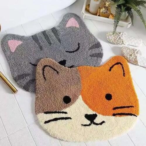 Bathroom Door Entrance Mat Door Mat Cartoon Cat Bath Rug Bathroom Non-Slip Mat Toilet Mat Entrance Door Absorbent Mat Anti-slip