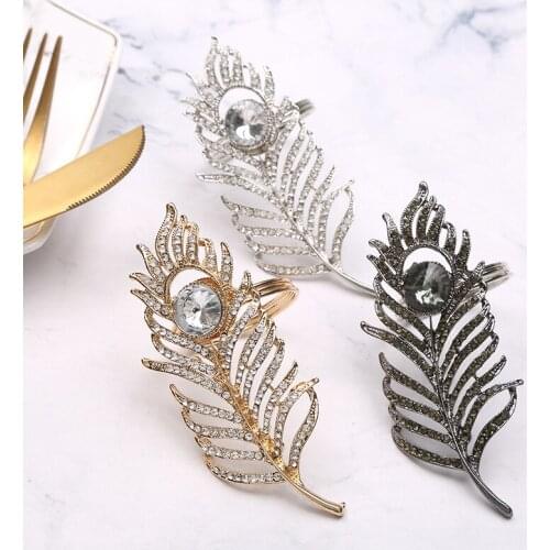 10pcs Fashion hotel restaurant simple leaf napkin buckle towel buckle modern model room feather napkin ring