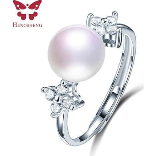 HENGSHENG Shine Star Anniversary Cubic Zirconia Rings 925 Sterling Silver Rings for Women Silver 925 Jewelry Fine Jewelry