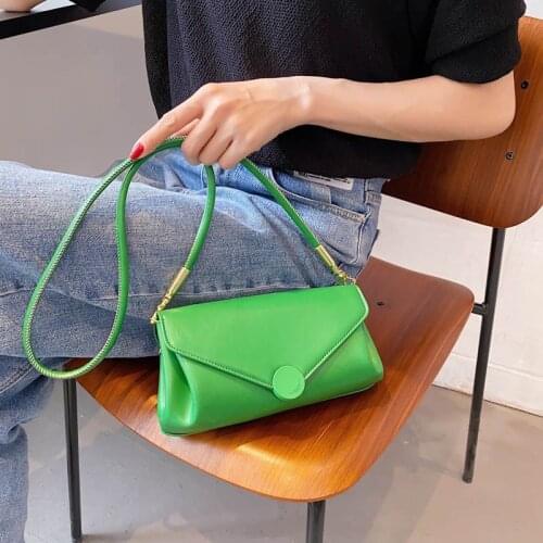 Womens Handbags 2021 New Fashion Pu Leather Shoulder Crossbody Bags for Women Underarm Square Solid Simple Female Bag Tote